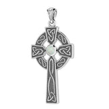 Believe in thy Holy Cross ~ Sterling Silver Jewelry Pendant with a shimmering Gemstone TP3252 - Jewelry