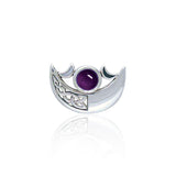 Be enchanted by the Crescent Moon celestial beauty ~ Sterling Silver Necklace with Gemstone TP3263