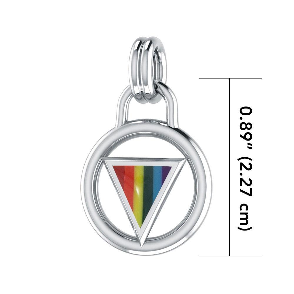 Rainbow Encircled Triangle Silver Pendant TP523 - Jewelry