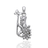 Kitty Cat with Butterfly Silver Pendant TP899