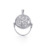 Celtic Triskele Silver Charm Holder Pendant TP921 - Jewelry