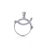 Christian Fish Silver Charm Holder Pendant TP944