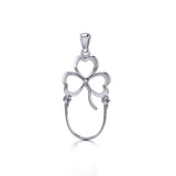 Shamrock Silver Charm Holder Pendant TP947 - Jewelry