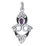 A first-rate lifetime tradition Silver Triquetra Pendant Jewelry with Gemstones TPD1265 - Jewelry