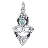 A first-rate lifetime tradition Silver Triquetra Pendant Jewelry with Gemstones TPD1265 - Jewelry