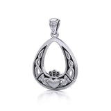 Celtic Knotwork Claddagh Silver Pendant TPD3034