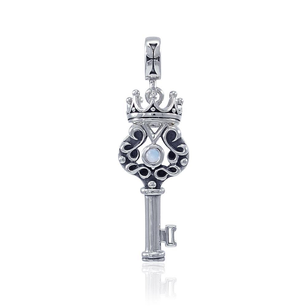 Crown Key Sterling Silver Pendant with Gemstone TPD3285CM - Jewelry