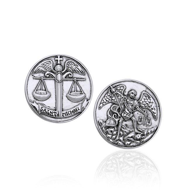 Saint Michael Archangel Sterling Silver Coin TPD3395 - Jewelry