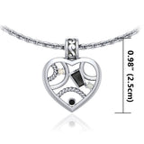 Fantastic Contemporary Design Heart Silver Pendant with Gemstones TPD3506 - Jewelry