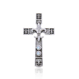 Enlightened by the symbolism of Fleur-de-Lis in the sacred cross ~ Sterling Silver Jewelry Pendant TPD356 - Jewelry