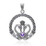 Celtic Swan Claddagh Pendant TPD3608 - Jewelry