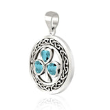 Sweet luck and happiness ~ Sterling Silver Jewelry Shamrock Pendant TPD3689 - Jewelry