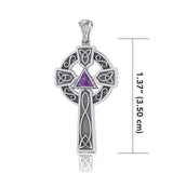 Celtic Knot AA Recovery Cross Silver Pendant TPD385 - Jewelry