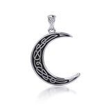 Celtic Knotwork Silver Crescent Moon Pendant TPD4201