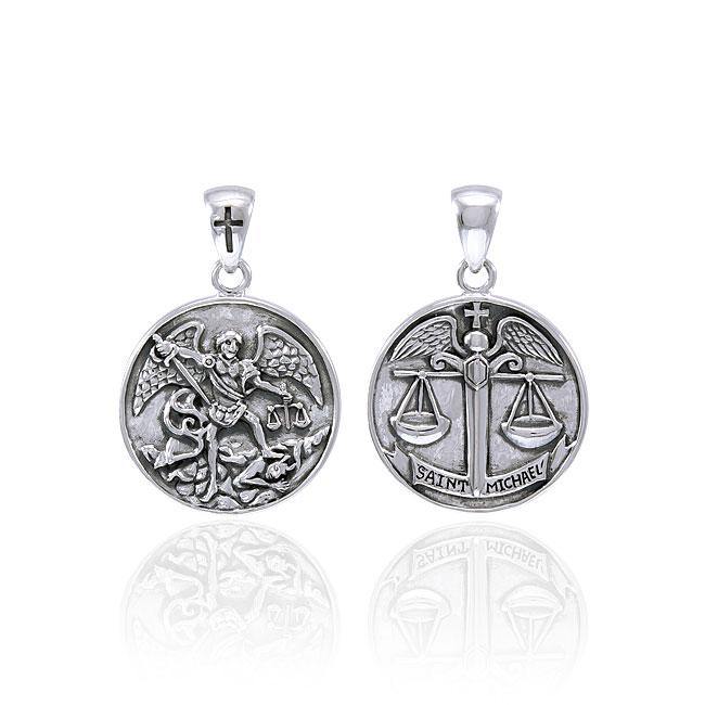 Saint Michael Archangel Sterling Silver Pendant TPD4707 - Jewelry