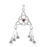 Seven Triquetra Silver Pendant with Gemstone TPD4762 - Jewelry