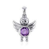 A Heavenly Gift from the Little Angel Boy Pendant with Birthstone TPD5031 - Jewelry