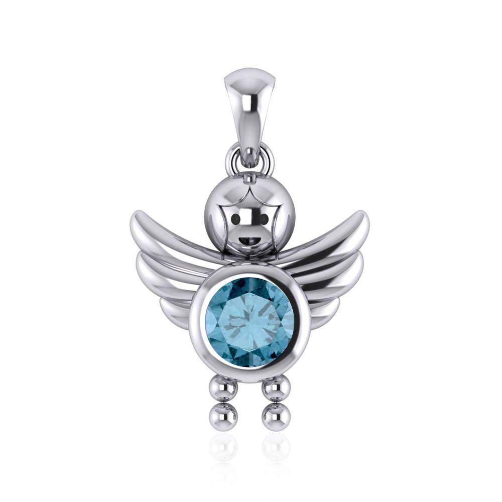 A Heavenly Gift from the Little Angel Boy Pendant with Birthstone TPD5031 - Jewelry