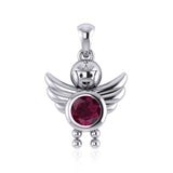 A Heavenly Gift from the Little Angel Boy Pendant with Birthstone TPD5031 - Jewelry