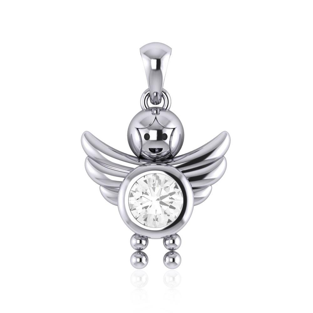 A Heavenly Gift from the Little Angel Boy Pendant with Birthstone TPD5031 - Jewelry
