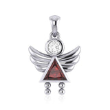 A Heavenly Gift from the Little Angel Girl Pendant with Birthstone TPD5032