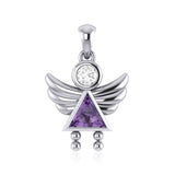 A Heavenly Gift from the Little Angel Girl Pendant with Birthstone TPD5032 - Jewelry