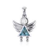 A Heavenly Gift from the Little Angel Girl Pendant with Birthstone TPD5032 - Jewelry