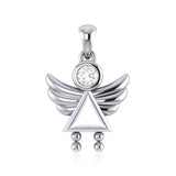 A Heavenly Gift from the Little Angel Girl Pendant with Birthstone TPD5032 - Jewelry