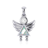 A Heavenly Gift from the Little Angel Girl Pendant with Birthstone TPD5032 - Jewelry