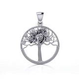 Tree of Life with Roses Silver Pendant TPD5049