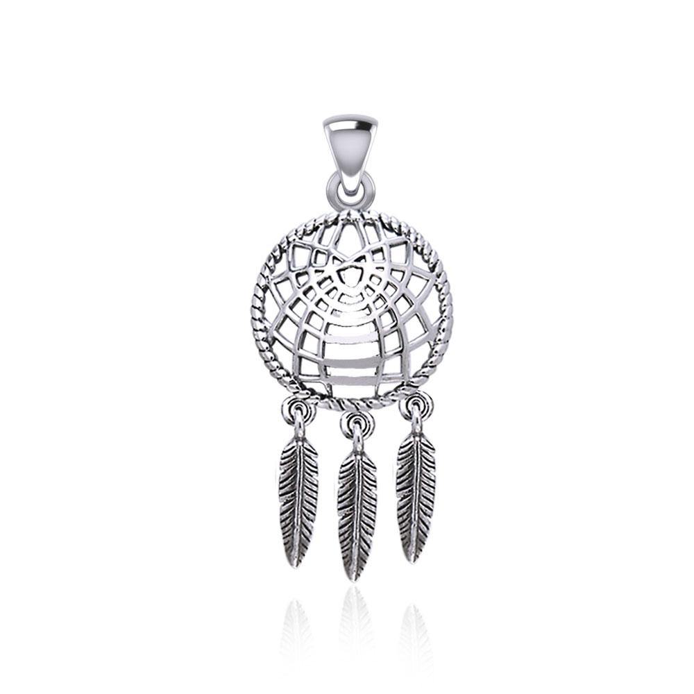 Follow you through your dreams ~ Sterling Silver Jewelry Dreamcatcher Pendant TPD5061 - Jewelry