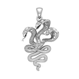 Fierce and Ferocious Sterling Silver Three Headed Cobra Pendant TPD5092 - Jewelry