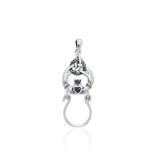 Claddagh Triquetra Silver Charm Holder Pendant with Gemstone TPD5098 - Jewelry