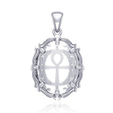 Ankh Sterling Silver Pendant with Natural Clear Quartz TPD5115 - Jewelry