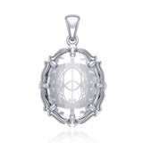 Chalice Well Sterling Silver Pendant with Natural Clear Quartz TPD5118 - Jewelry