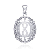 Infinity Sterling Silver Pendant with Natural Clear Quartz TPD5119 - Jewelry