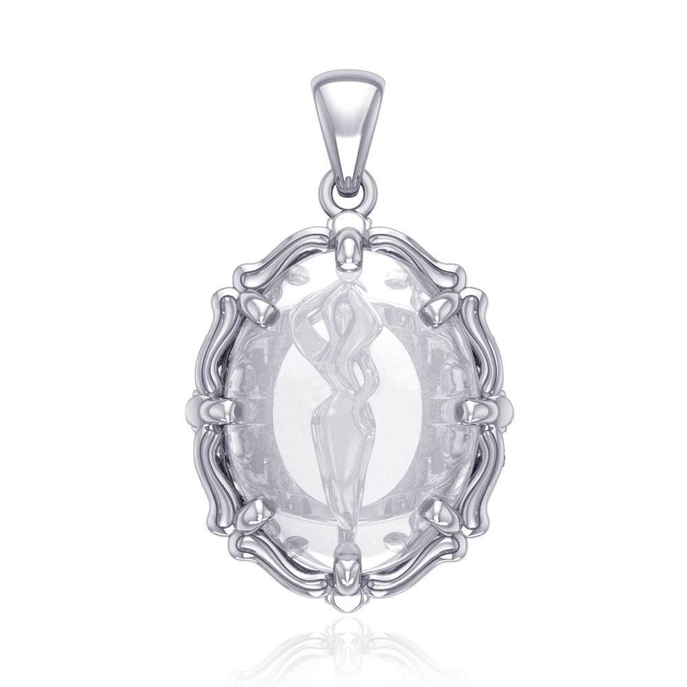 Goddess of Passion Sterling Silver Pendant with Natural Clear Quartz TPD5120 - Jewelry