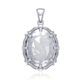 Beyond the dragon fierce presence - Sterling Silver Pendant with Natural Clear Quartz TPD5122 - Jewelry