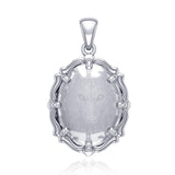 Wolf in the Wilderness Sterling Silver Pendant with Natural Clear Quartz TPD5123 - Jewelry