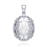 Hamsa Hand and Star of David Sterling Silver Pendant with Natural Clear Quartz TPD5128 - Jewelry