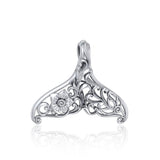 The graceful tale ~ Sterling Silver Whale Tail Filigree Pendant Jewelry TPD5145 - Jewelry
