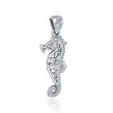 A touch of whimsical sea vibe ~ Sterling Silver Seahorse Filigree Pendant Jewelry TPD5147 - Jewelry