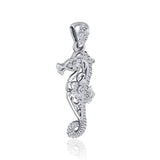 A touch of whimsical sea vibe ~ Sterling Silver Seahorse Filigree Pendant Jewelry TPD5147 - Jewelry