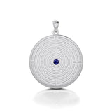 Labyrinth Silver Pendant with Gemstone TPD5155 - Jewelry