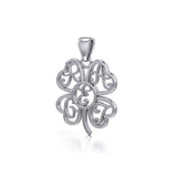 GREAT Monogramming Four Leaf Shamrock Clover Silver Pendant TPD5161 - Jewelry