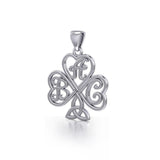 ABC Monogramming Shamrock Clover Silver Pendant TPD5162 - Jewelry