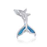 Sterling Silver Humpback Whale Tail Pendant with Enamel TPD5177 - Jewelry