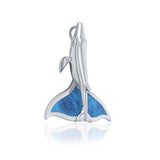 Sterling Silver Mike Whale Tail Pendant with Enamel TPD5178 - Jewelry