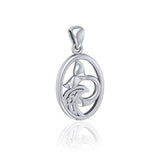 Sterling Silver Oval Whale Tail Pendant with Celtic Wave TPD5186 - Jewelry