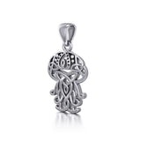 Celtic Inspired Box Jellyfish Silver Pendant TPD5208 - Jewelry